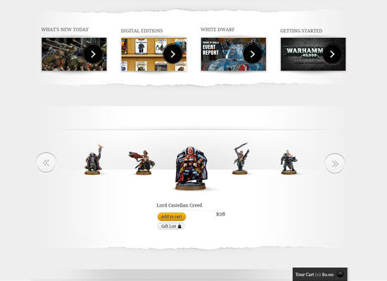 Games Workshop's new website