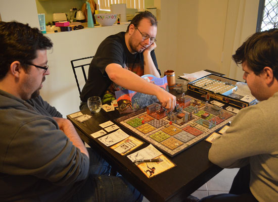 Sam, Terry and Nic playing Hero Quest