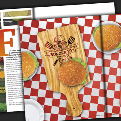 Burger Up game feature in Issue 25